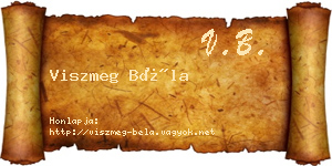 Viszmeg Béla névjegykártya
